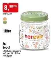 Bocal en verre avec couvercle – 1L