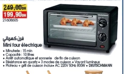 Mini four électrique Deutschmann – 10L (800W)