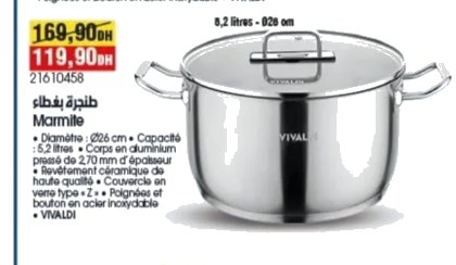 Marmite Vivaldi avec couvercle – 5,2L (Ø26cm)