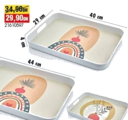 Plateau Akel en mélamine – 40x29x4 cm