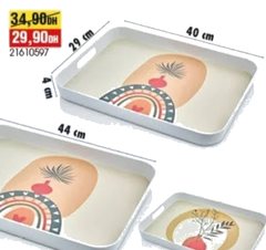 Plateau Akel en mélamine – 40x29x4 cm