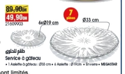 Service à gâteau Megastar en verre – Lot de 7