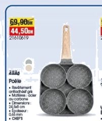 Poêle CHEF’S 4 empreintes – 24.5×8 cm