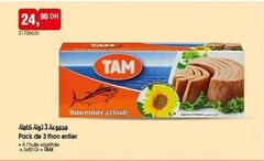 Thon entier à l’huile – Lot de 3 x 80g