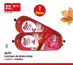 Luncheon de dinde nature Alkasbah – Lot de 2 x 600g