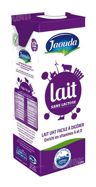 LAIT UHT ENTIER SANS LACTOSE 1L JAOUDA