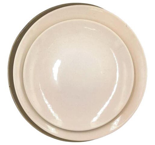 Assiette Ronde Crème en Céramique