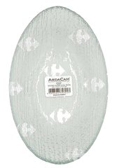 Ravier Ovale en Verre Grav Ardacam 20x12,5x4,7cm