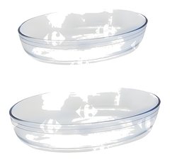 Set de 2 Plats Oval Pyrex 30x21cm et 39x27cm