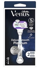 Rasoir Système Deluxe Smooth Platinum Venus 5 lames + 1 Rasoir + 1 Recharge