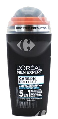 Roll-On Anti-Transpirant Carbon Protect 5en1 Men Expert 50 ml