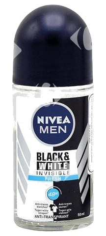 Déodorant Homme Invisible Black & White Fresh Roll-on Nivea Men 50 ml