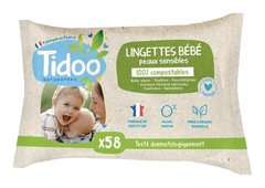 Lingettes Bébé Bio Peaux Sensibles Tidoo 58 Unités