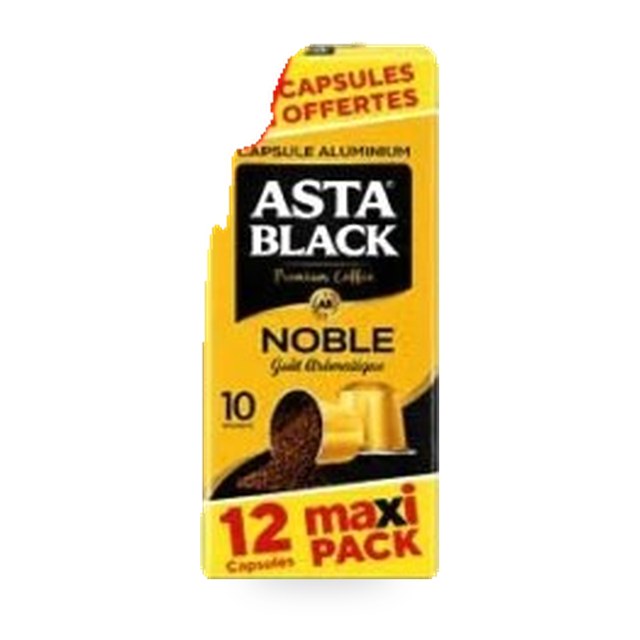 Café en capsules Asta Black Noble – 12 unités