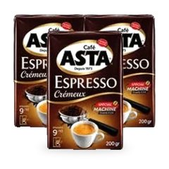 Café moulu Asta Espresso – Lot de 3 x 200g