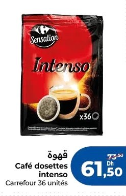 Café dosettes intenso – 36 unités