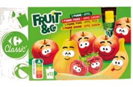 Compotes en gourde assortiment Fruit & Co – Lot de 12 x 90g