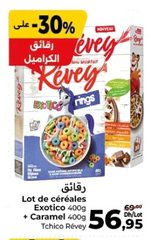Céréales Tchico Révey (Exotico, Caramel) – Lot de 2 x 400g
