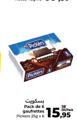Gaufrettes Pickers – Lot de 6 x 25g