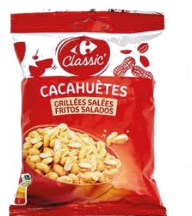 Cacahuètes grillées salées Carrefour – 250g