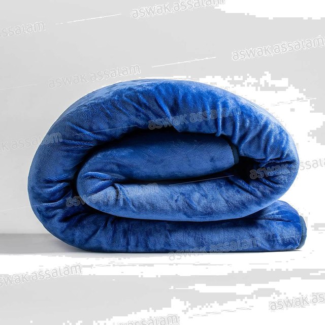 COUETTE DOUBLE FACE FLANNELLE UNIE / MOUTON – BLEU 180*220CM
