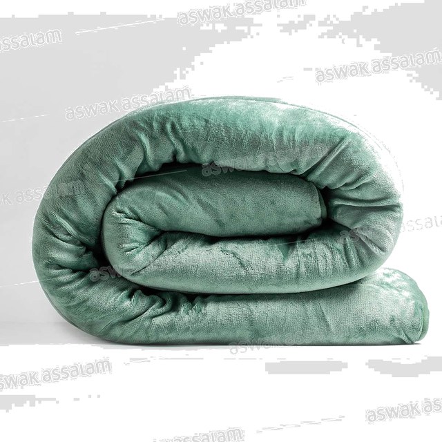 COUETTE DOUBLE FACE FLANELLE UNIE / MOUTON – VERT 220*240CM