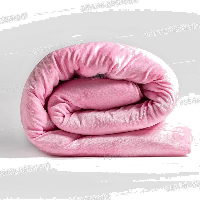 COUETTE DOUBLE FACE FLANELLE UNIE / MOUTON – ROSE 180*220CM