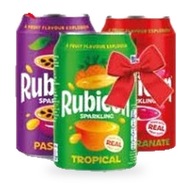 Boissons pétillantes aux fruits Rubicon – Lot de 3 x 330ml