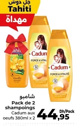 Shampoing Cadum aux oeufs – Lot de 2 x 380ml