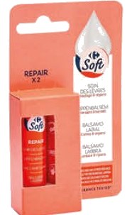 Baume à lèvres réparateur Carrefour Soft – Lot de 2