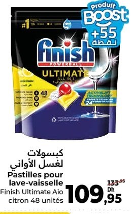 Pastilles pour lave-vaisselle Finish Ultimate Aio citron – Lot de 48 unités