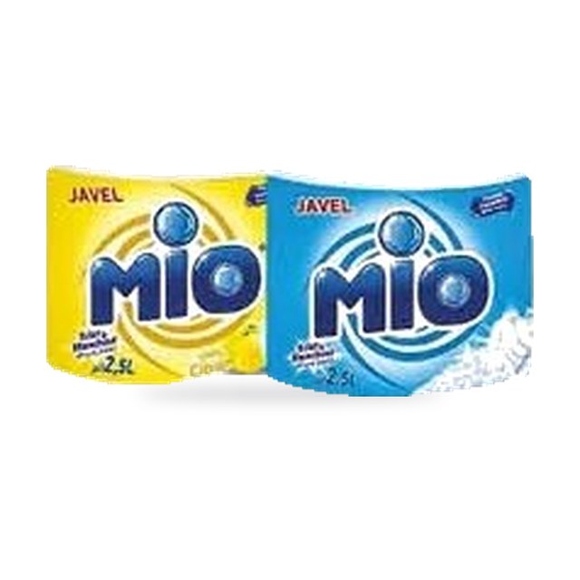 Bouteilles d’eau de javel Mio – Lot de 2 x 2.5L