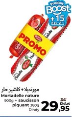 Mortadelle nature + saucisson piquant Dindy – Lot de 2 (900g + 380g)