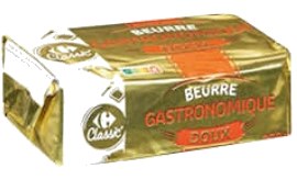 Beurre gastronomique doux Carrefour – 250g