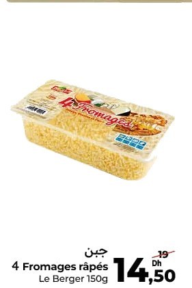 4 Fromages râpés Le Berger – 150g