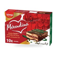 GENOISE FOURREE ET ENROBEE AU CACAO 10*33G PACK MERENDINA BIMO