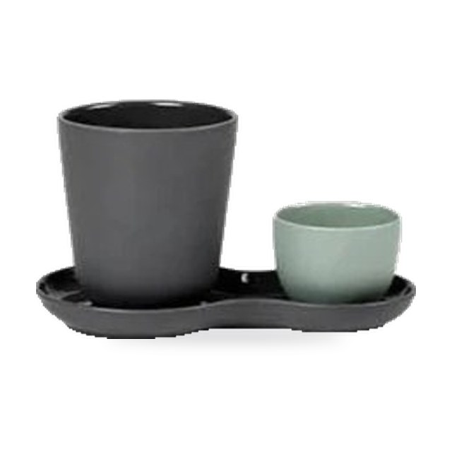 Mugs à café en porcelaine Nudge Kate / Liquorice – Lot de 3 pièces x 33cl