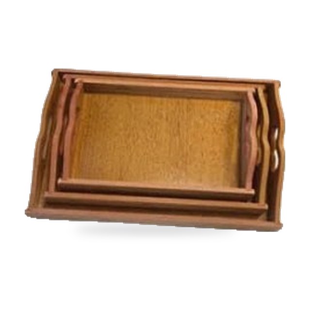 Plateaux en bois – Lot de 3 pièces (28x20cm, 33x23cm, 39x29cm)