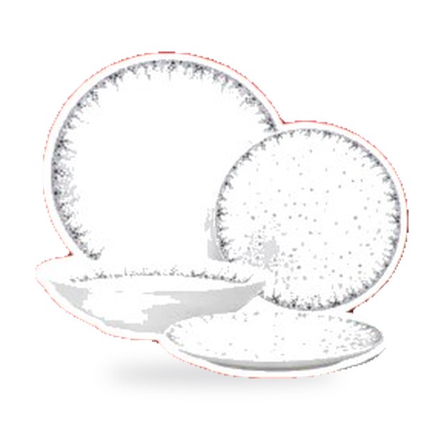 Assiette creuse en porcelaine décorée Alpha – 19cm