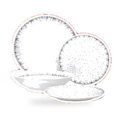 Assiette creuse en porcelaine décorée Alpha – 19cm