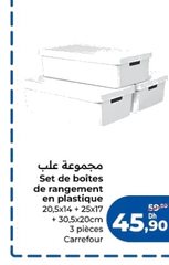 Boîtes de rangement en plastique – Lot de 3