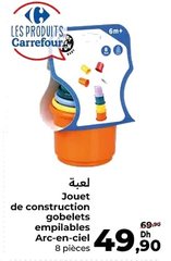 Jouet de construction gobelets empilables Arc-en-ciel – Lot de 8