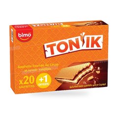 BOITE DE 21 GAUFRETTES FOURREES AU CACAO BIMO (20 ACHETES = 1 GRATUIT )