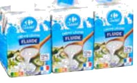 Crème légère fluide Carrefour 12% MG – Lot de 3 x 200ml