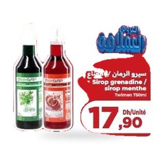 Sirop grenadine ou menthe Twimen – 750ml