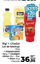 Sauces (ketchup Star, mayonnaise Star) + thon Pescada – Lot de 310g + 50cl + 80g
