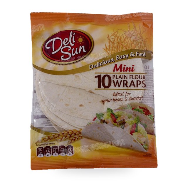 MINI WRAPS DE FARINE DE BLE 10 UNITES 250G DELI SUN