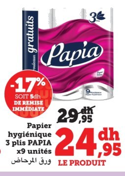 Papier hygiénique PAPIA – Lot de 9