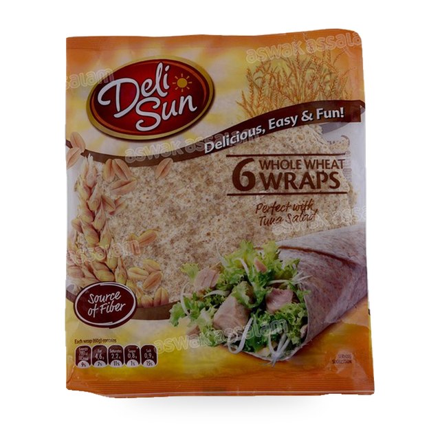 WRAPS DE FARINE DE BLE COMPLET 6 UNITES 360G DELI SUN