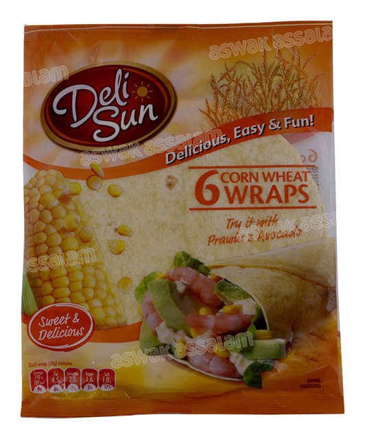 WRAPS DE FARINE DE BLE ET MAIS 6 UNITES 360G DELI SUN